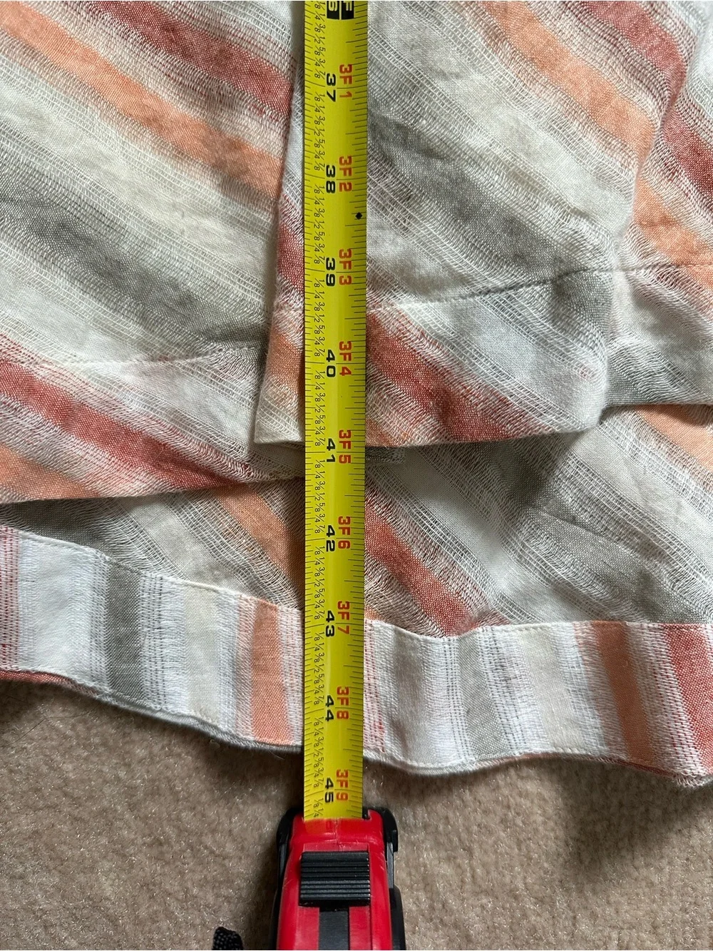 Free People Striped Button-Front Midi  Sundress in Cream, Coral, and Gray